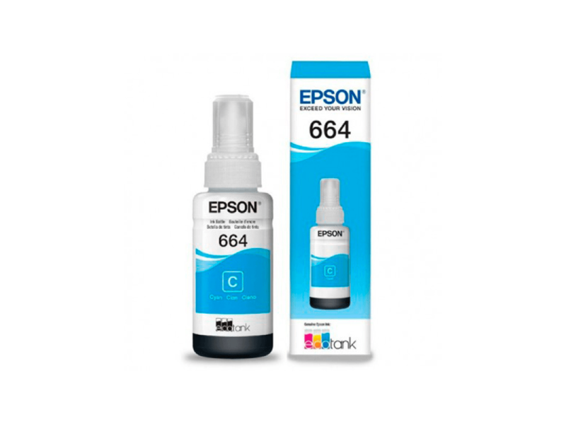 TINTA EPSON L200 CYAN T664220-AL L110/L200/L210/L220/L350/L355/L395/L555/L575/L656